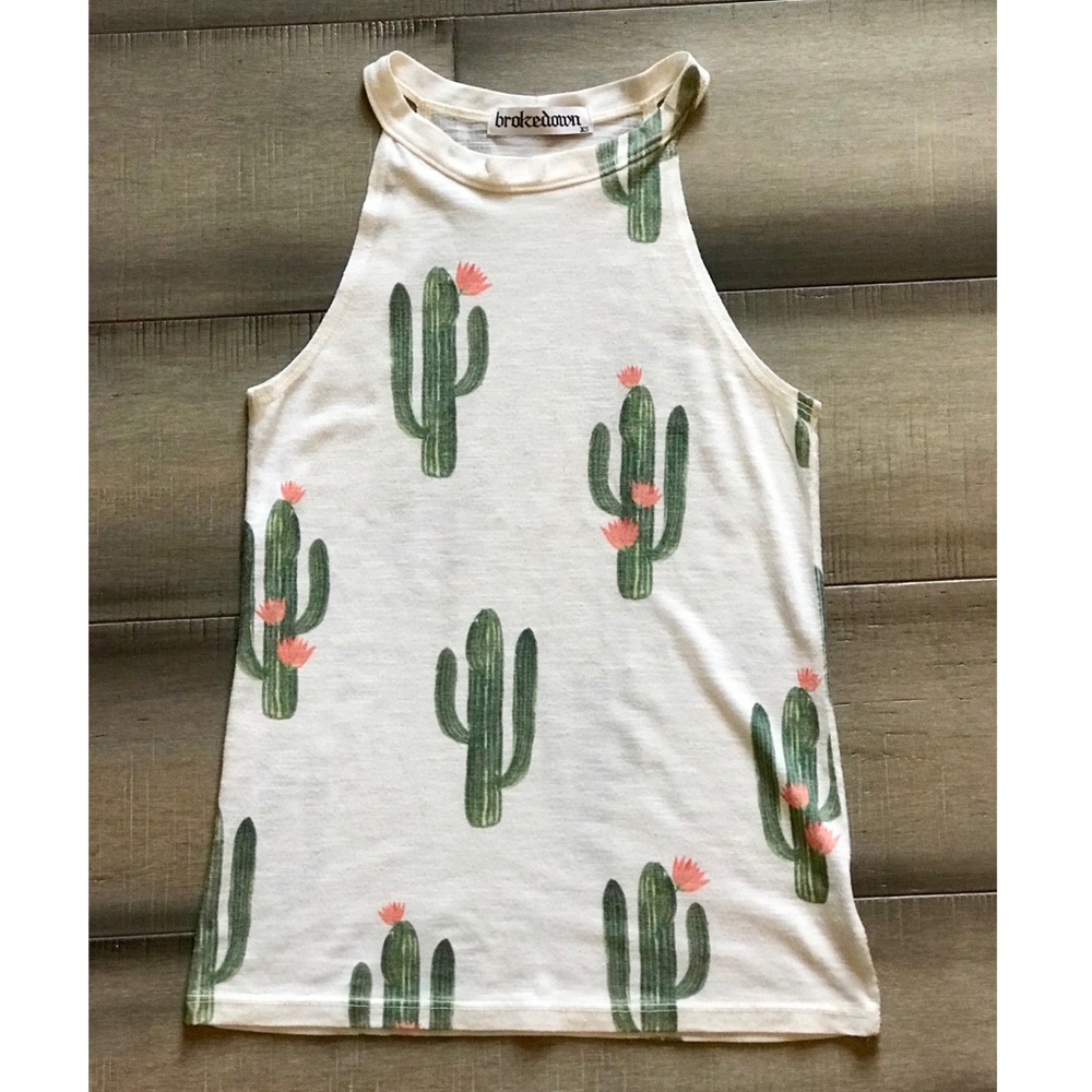 Cactus high neck tank top